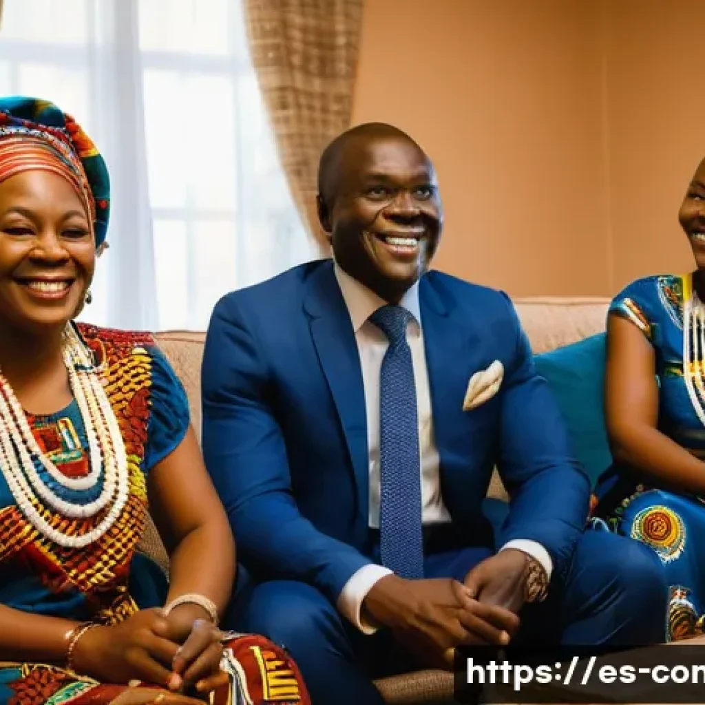 콩고 공화국에서 인기 있는 텔레비전 프로그램 - **Prompt:** A multi-generational Congolese family (grandparents, parents, and two children, all full...