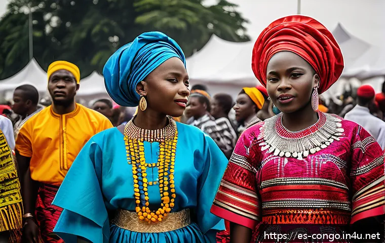 콩고 공화국과 벨기에 식민 역사 - A vibrant contemporary Congolese cultural festival scene in Kinshasa, showcasing traditional dances ...